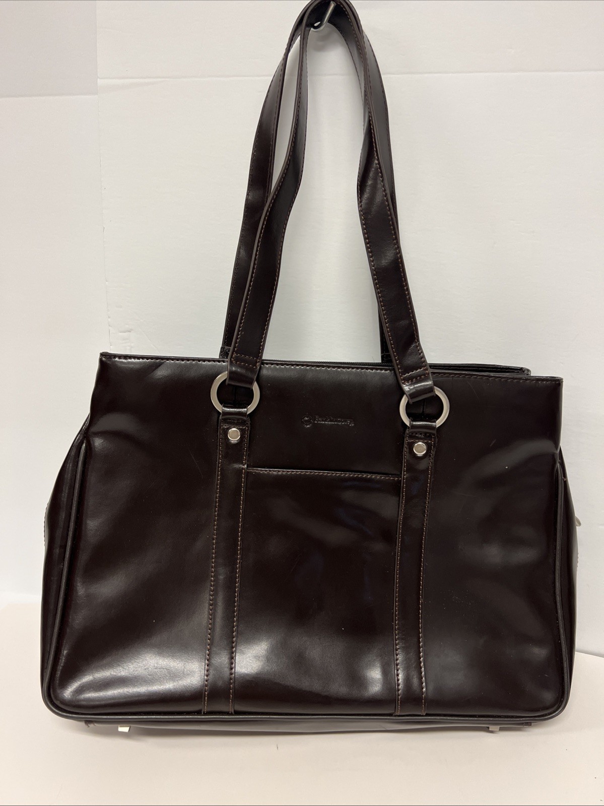 Franklin Covey Black Laptop Satchel Tote Shoulder Bag Business Organizer