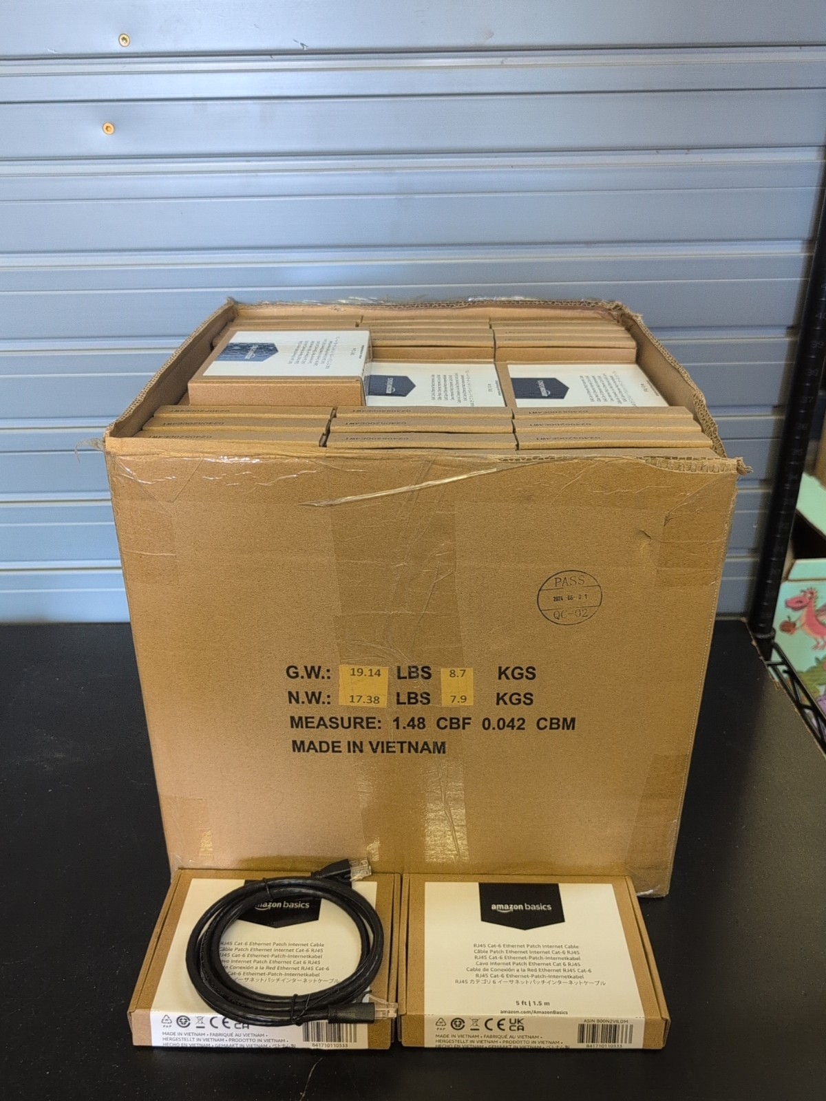 Case of 90 RJ45 Cat6 Ethernet Patch Cables 5' (1.5M) Bulk Wholesale Lot
