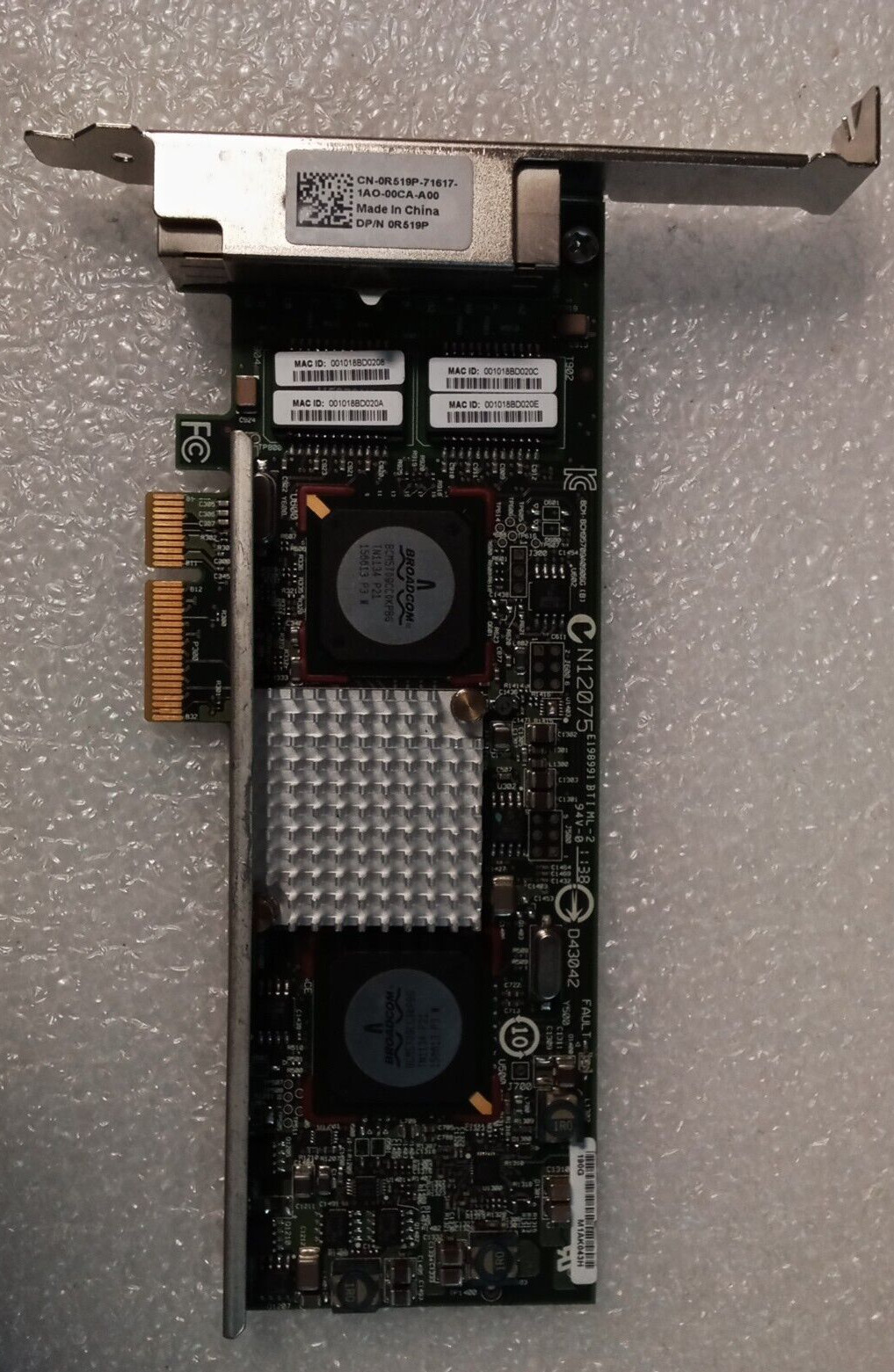 Cisco Broadcom PCI-E 4 Port GBit Network Card BCM5709CC0KPBG
