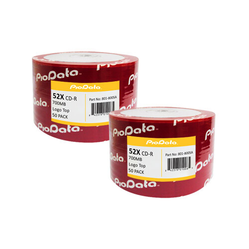 100 PC PioData 52X 700 MB 80 MIN CD-R Logo Top Blank Disc Media 831-800SA