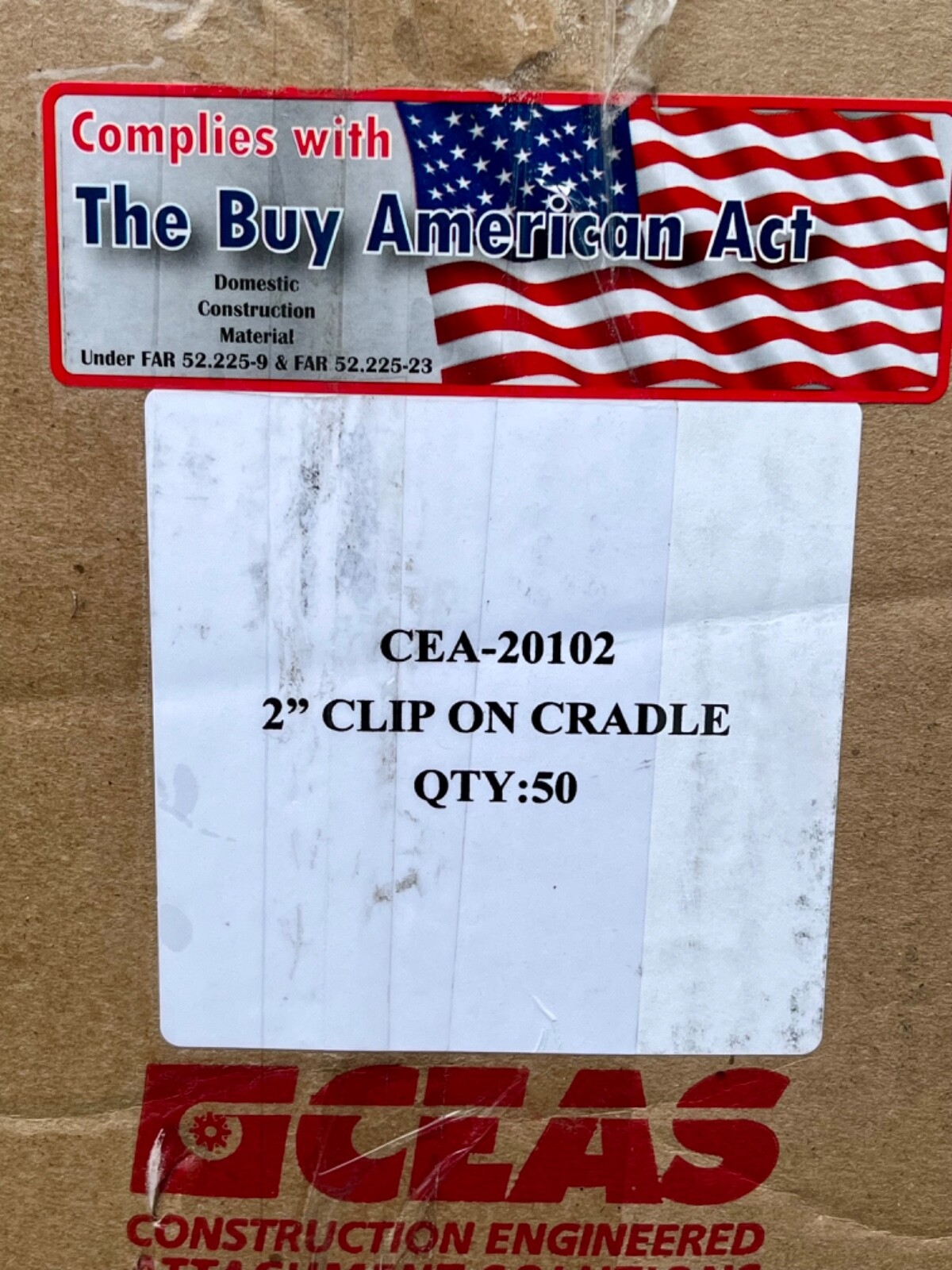 J-Hooks 2" clip on (50) pack with clip batwing  CEA-20102 STIFFY New