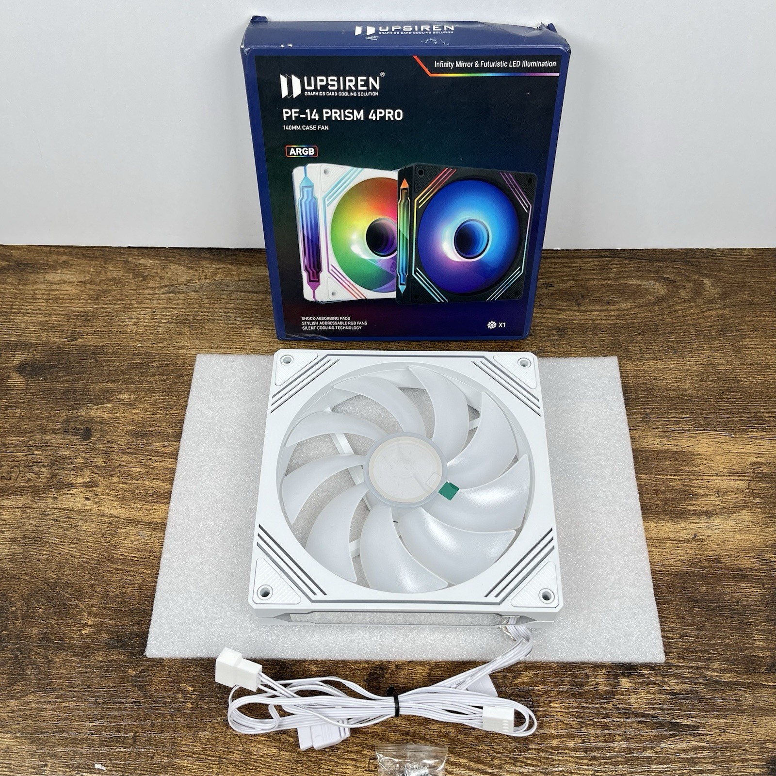 UPSIREN PF-14 PRISM 4PRO 140mm ARGB PWM PC Case Fan Infinity Mirror White