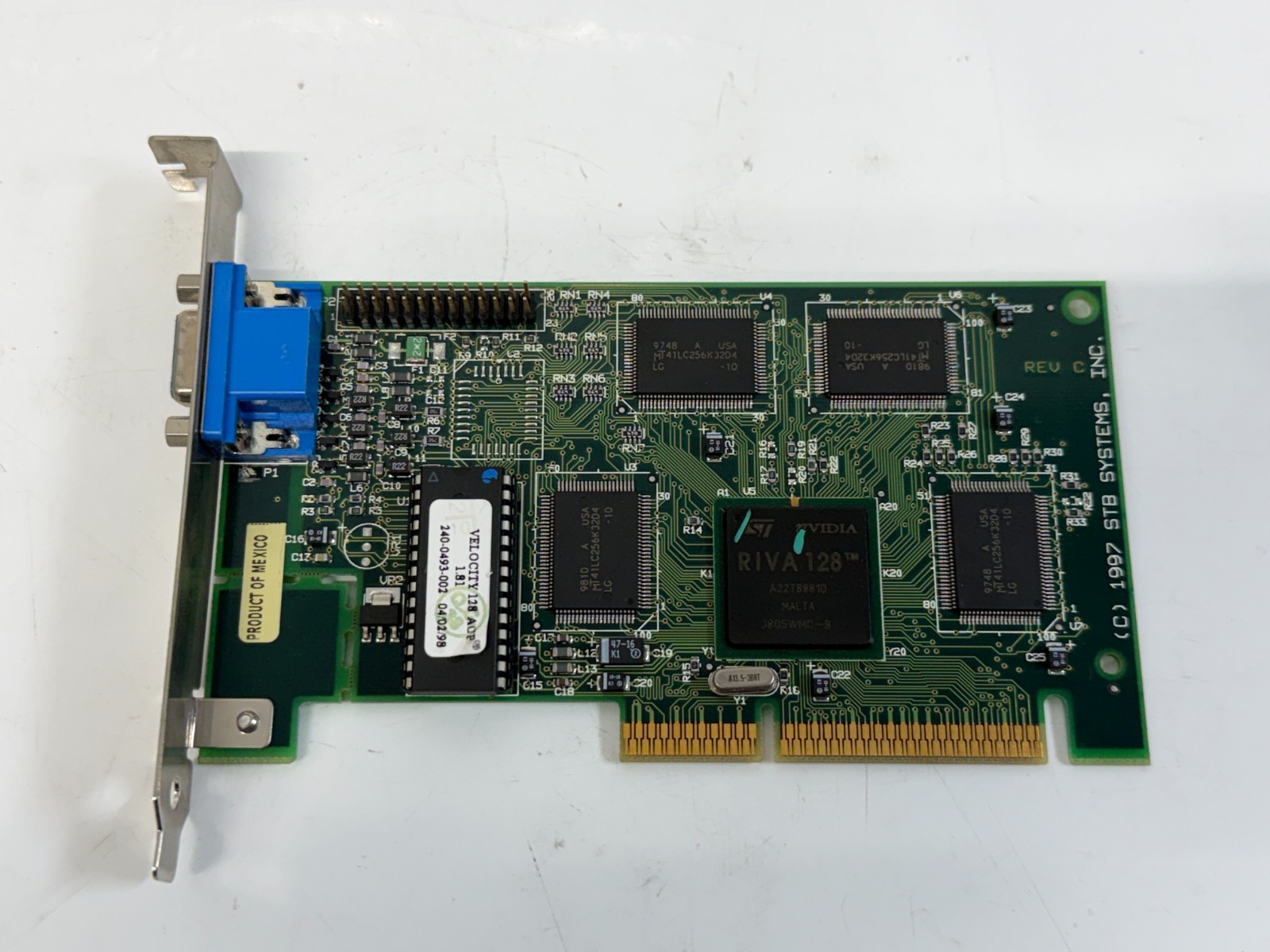 Dell 1394C STB Velocity Riva 128 AGP VGA Video Card 1X0-0637-005