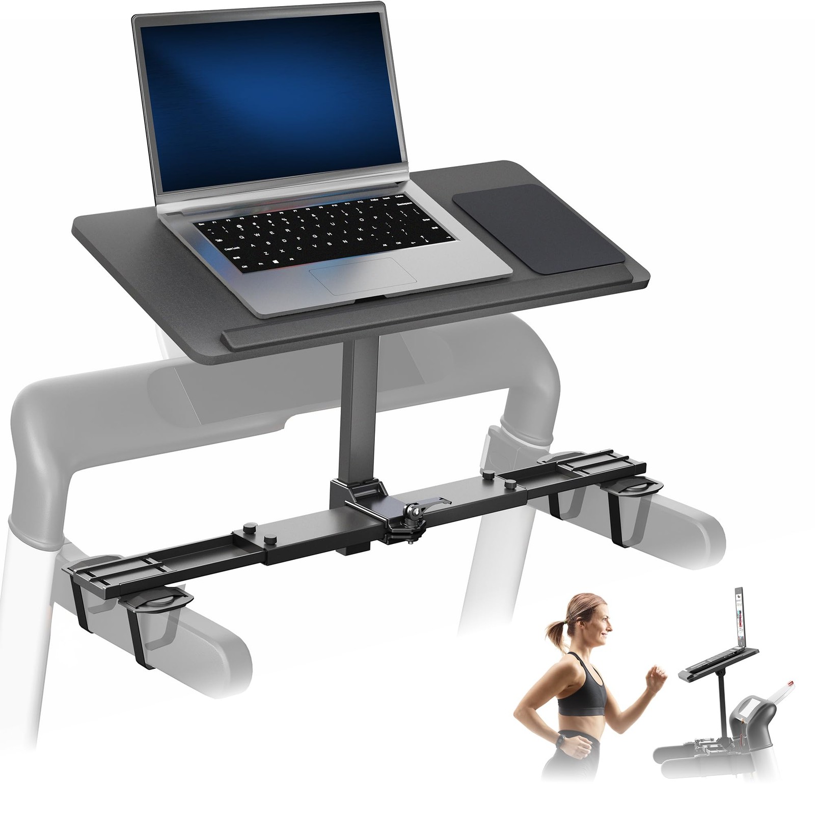 Black Universal Wooden Laptop Treadmill Desk with Tilt, STAND-TDML4R