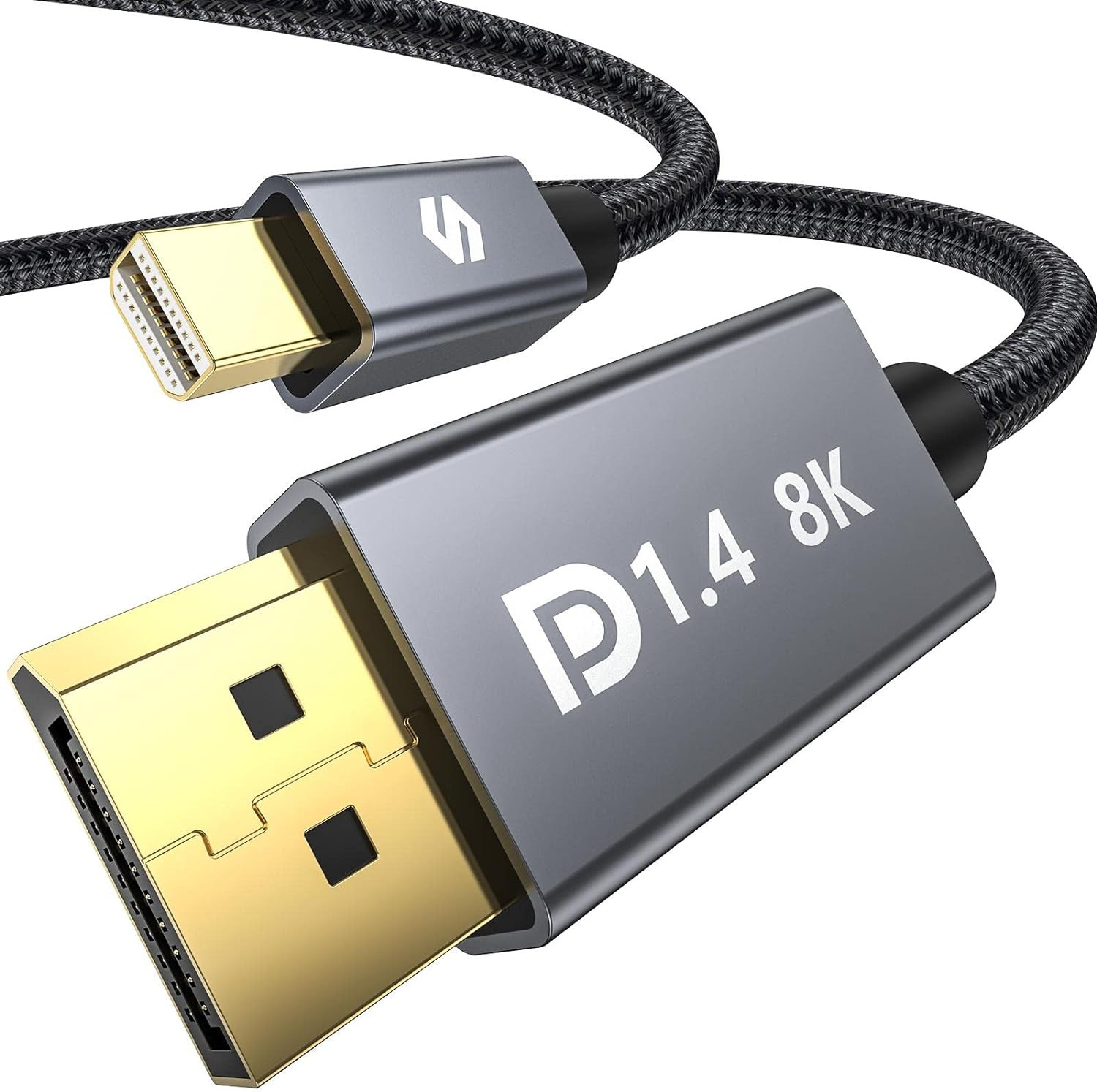 8K Mini Displayport to Displayport 1.4 Cable, [8K@60Hz, 4K@144Hz, 2K@240Hz] HDR,