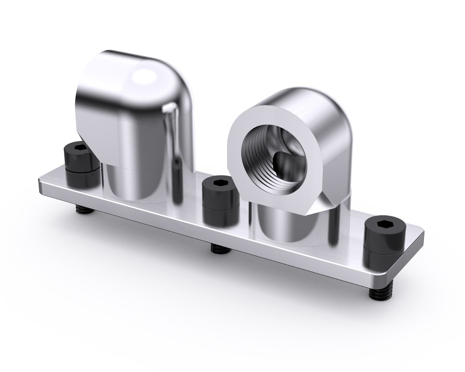 Bykski GPU Block 90 Degree Rotary Bridge Module - Silver (B-VGA-MINI-X)