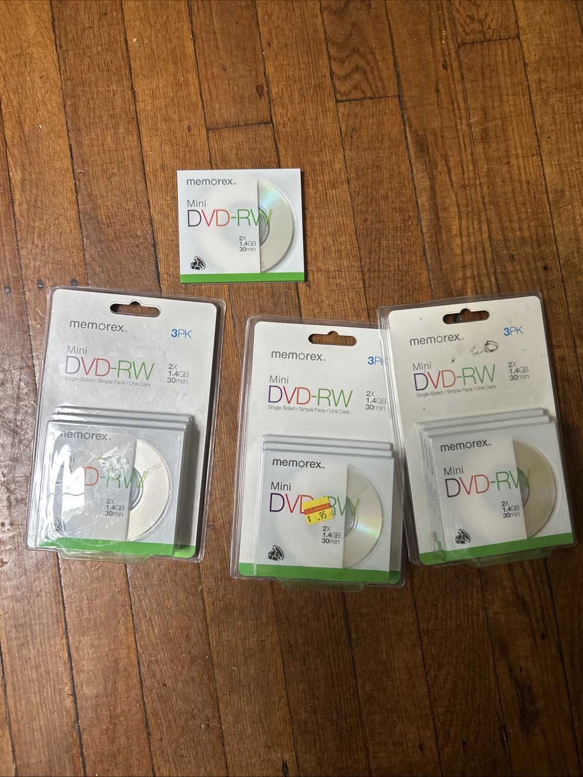 Lot Of 10 Memorex Mini DVD-RW 3-Pack 1.4GB 30 Min 2X Camcorder Discs Blank