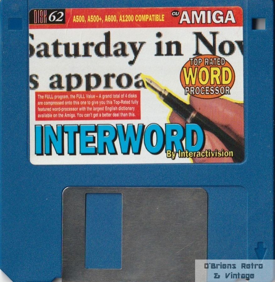 CU Amiga Coverdisk 62, Interword, Word Processor, Commodore Amiga - Floppy Disk