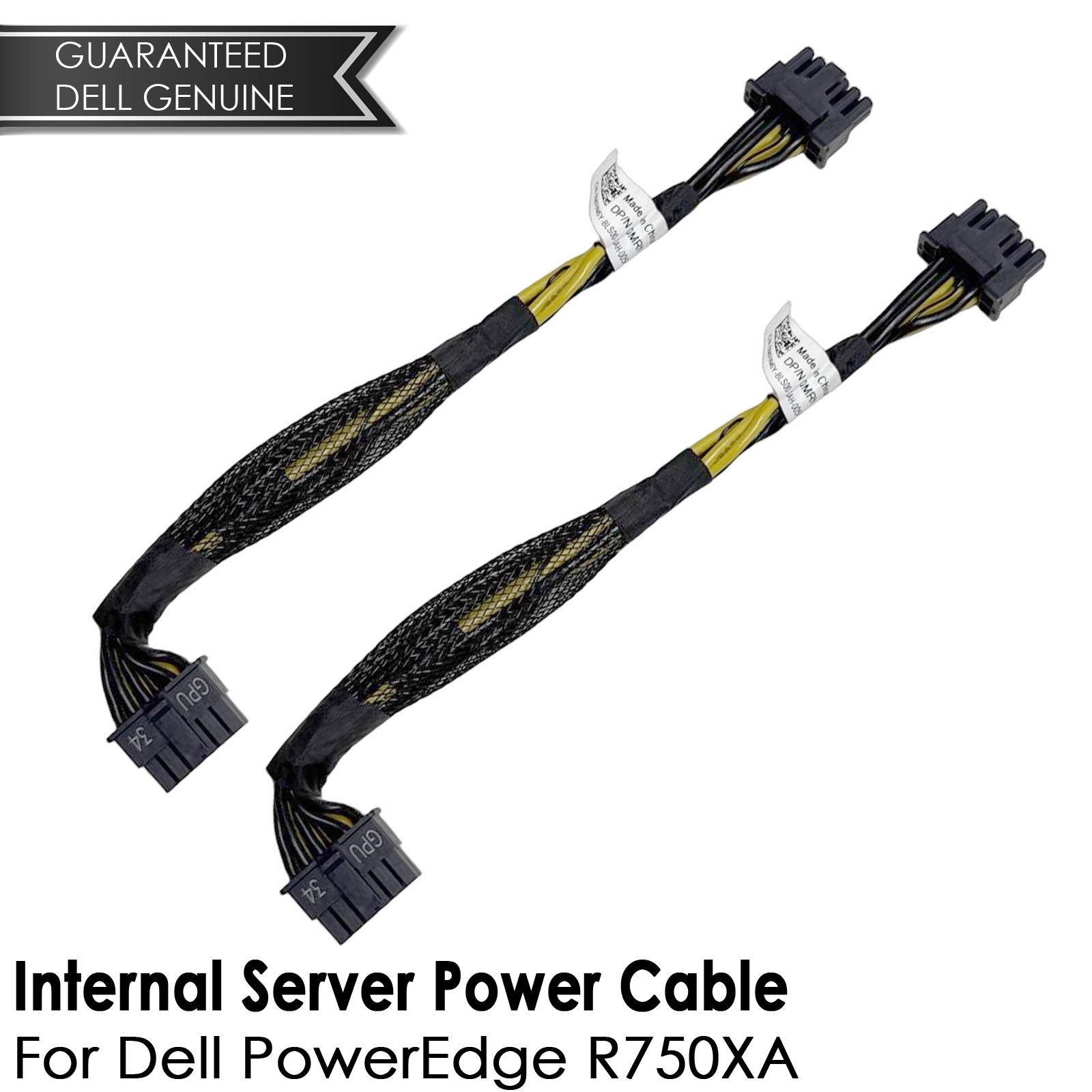 Lot of 2 New Dell PowerEdge R750XA GPU Cable 34 - 1x 12 Pin MRN6Y 0MRN6Y