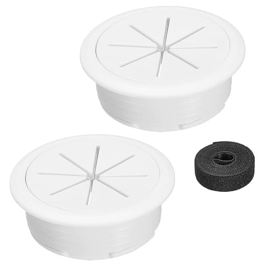 2Pcs Desk Grommet, 2" (50mm) Cable Hole Cover ABS Plastic