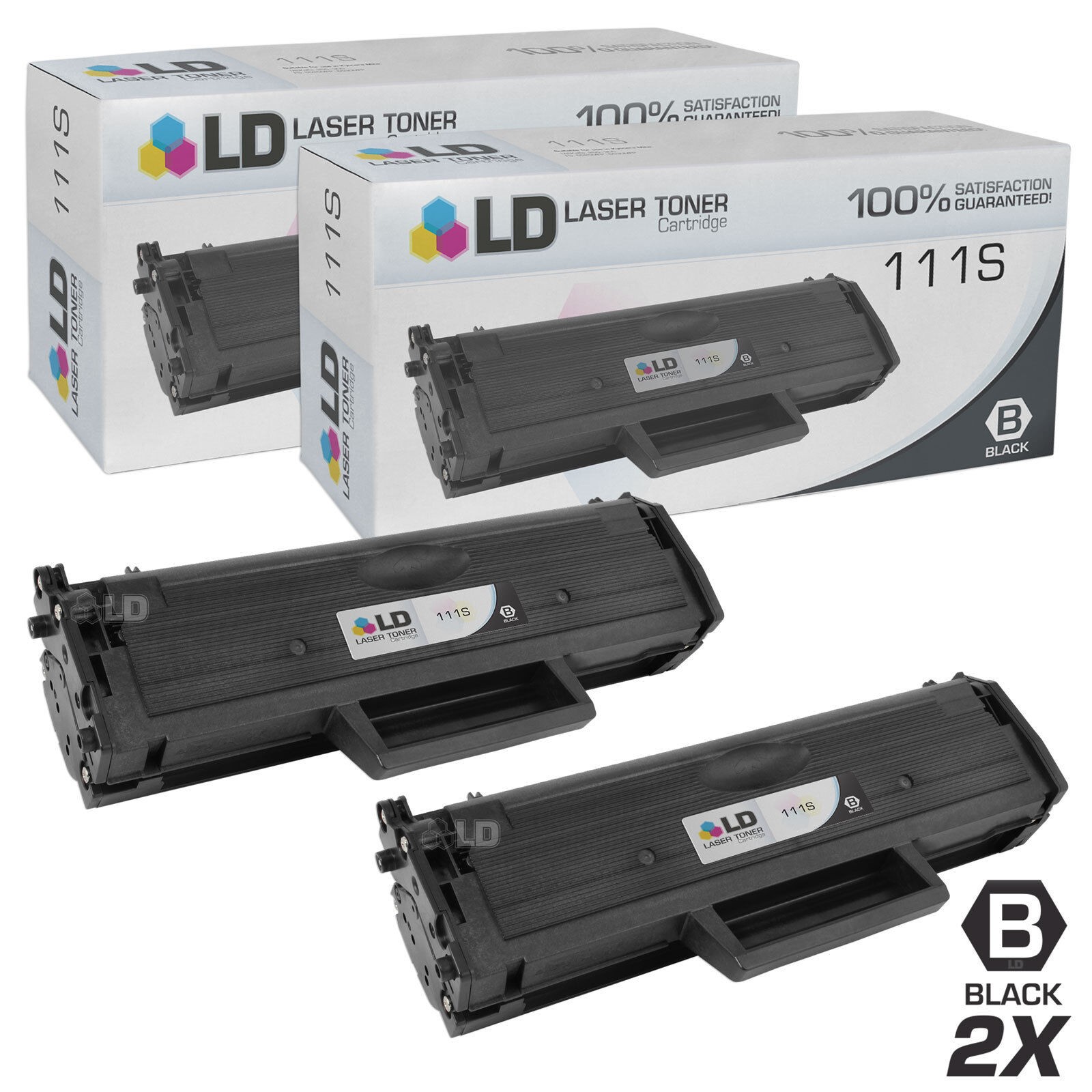 LD Compatible MLT-D111S 2pk Black Toner Xpress M2020W M2070FW Printers