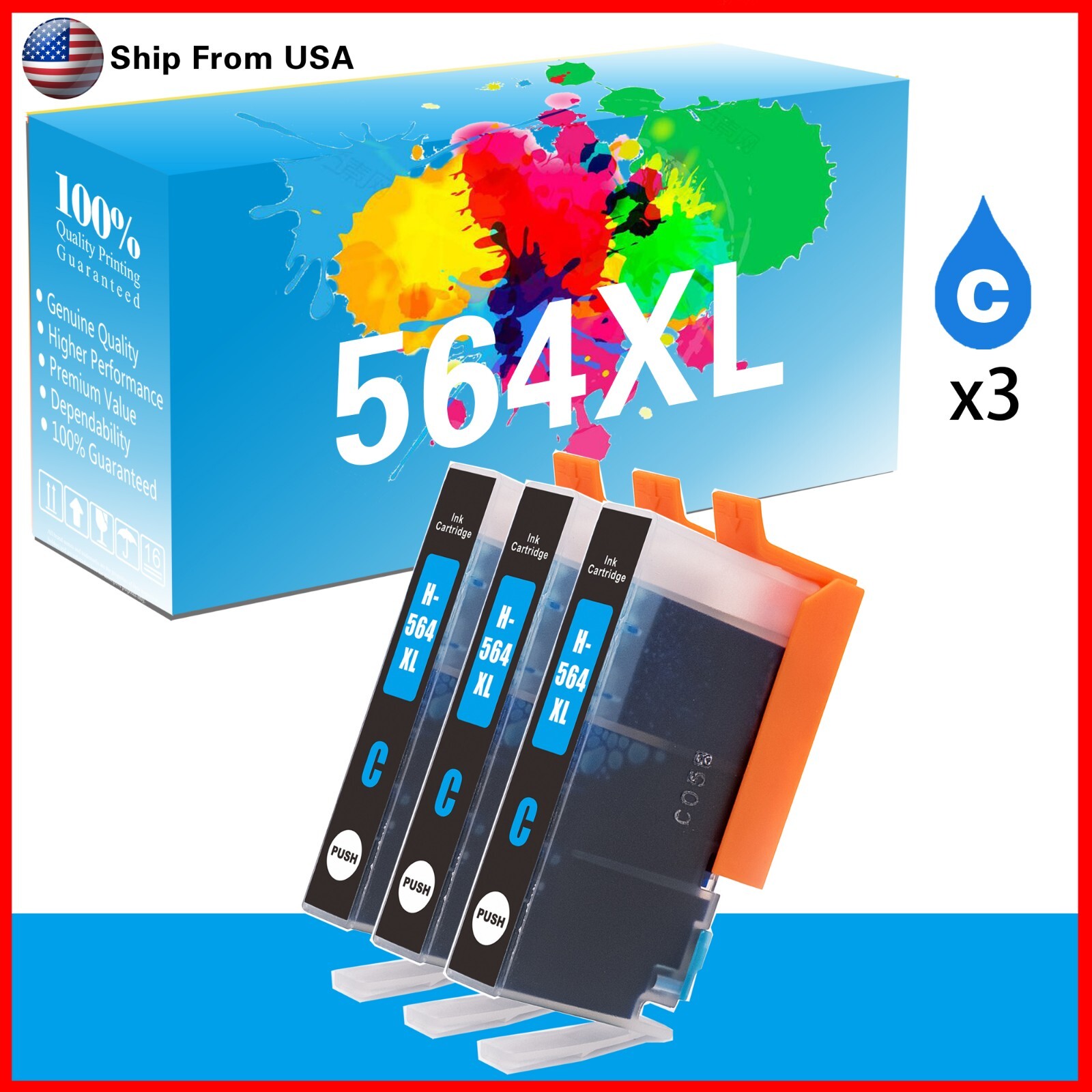 3PK 564XL Ink Cartridge for C510 Printer