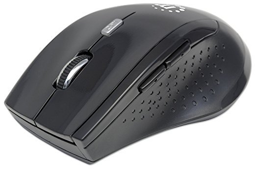 Manhattan Curve Wireless Optical 5 Button Mouse Gray & Black