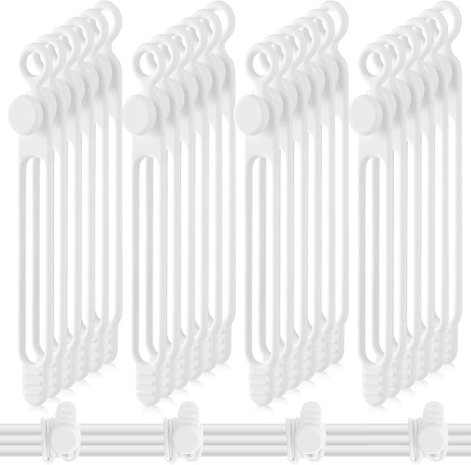 40 Pcs Silicone Cable Ties Reusable Holder Adjustable Straps Multipurpose Chargi