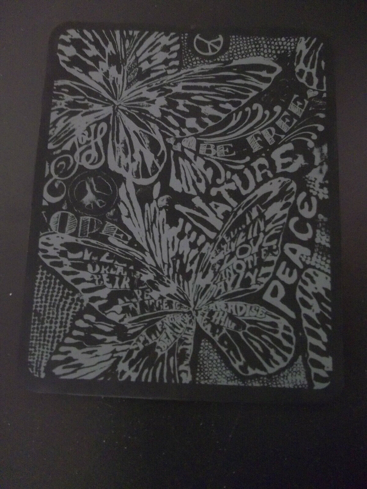 Lucky Brand Black Silicone iPad Cover - Open Front Butterfly Pattern
