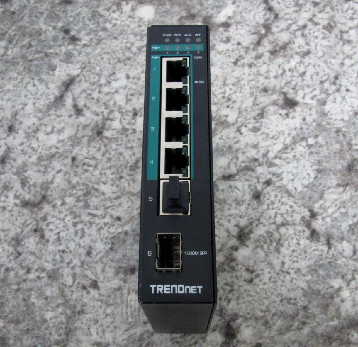 Trendnet TI-PG541 5-Port Hardened Industrial Gigabit PoE+ DIN-Rail Switch Used