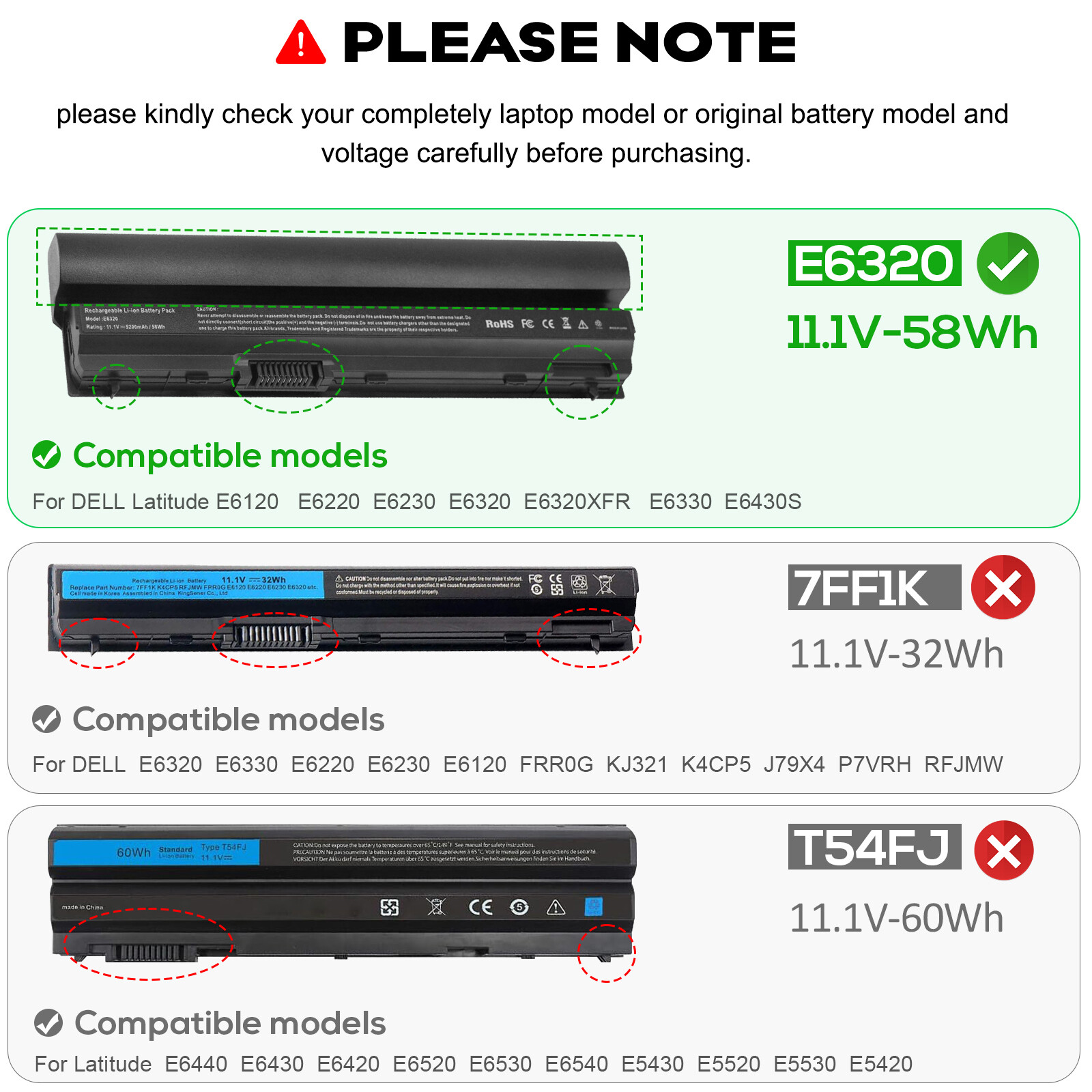🧡LOT 1-30X Battery For Dell Latitude E6220 E6230 E6320 E6330 E6430S RFJMW FRR0G