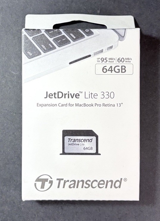 Transcend JetDrive Lite 330 64GB Expansion Card for MacBook Pro Retina 13'' NEW