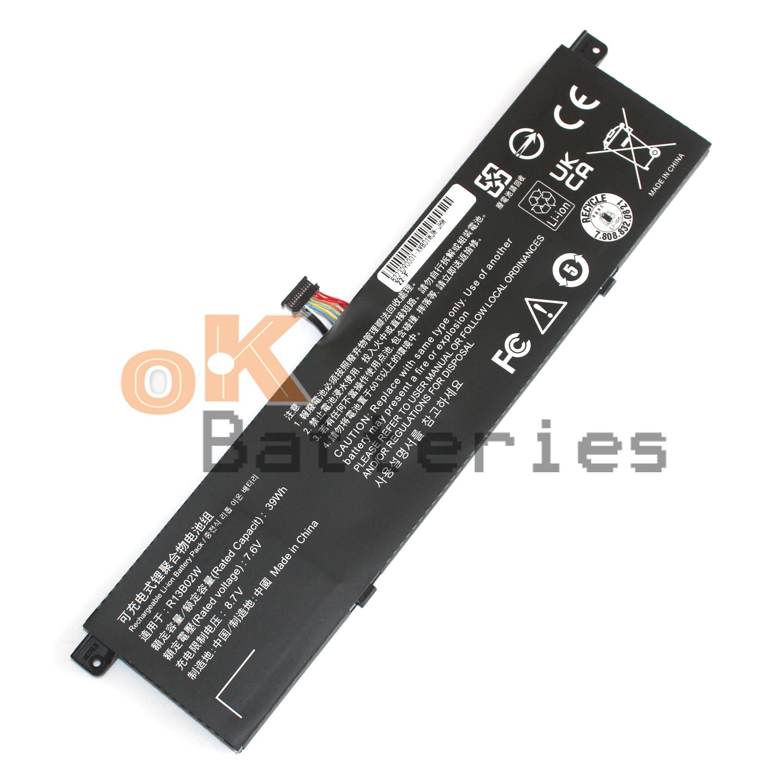 New R13B01W R13B02W 39Wh Battery for Xiaomi Mi Notebook Air 13.3" 2018 161301-01