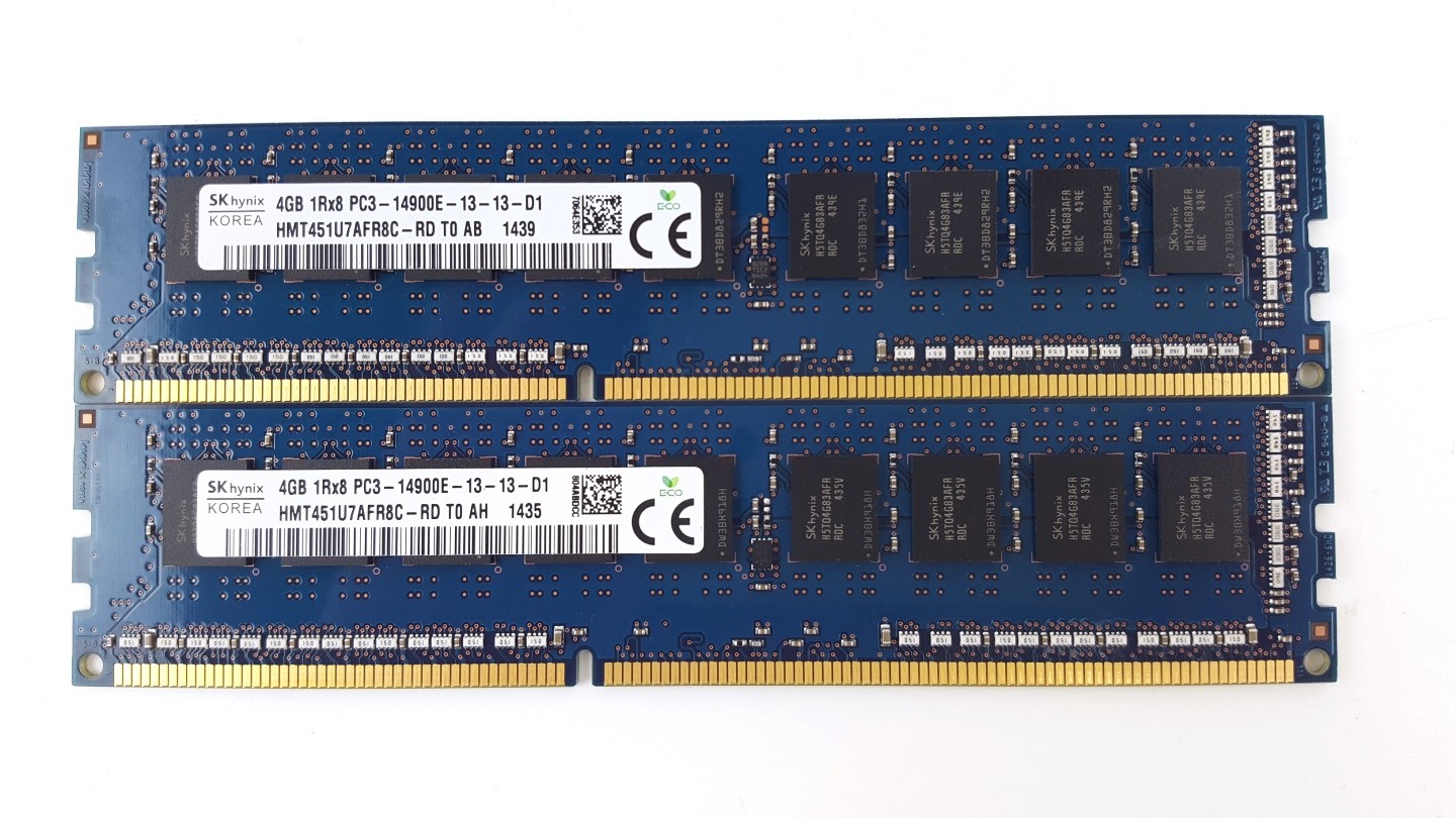 Hynix 8GB (2X4Gb) PC3-14900E DDR3-1866MHz ECC Unbuffered Memory HMT451U7AFR8C-RD