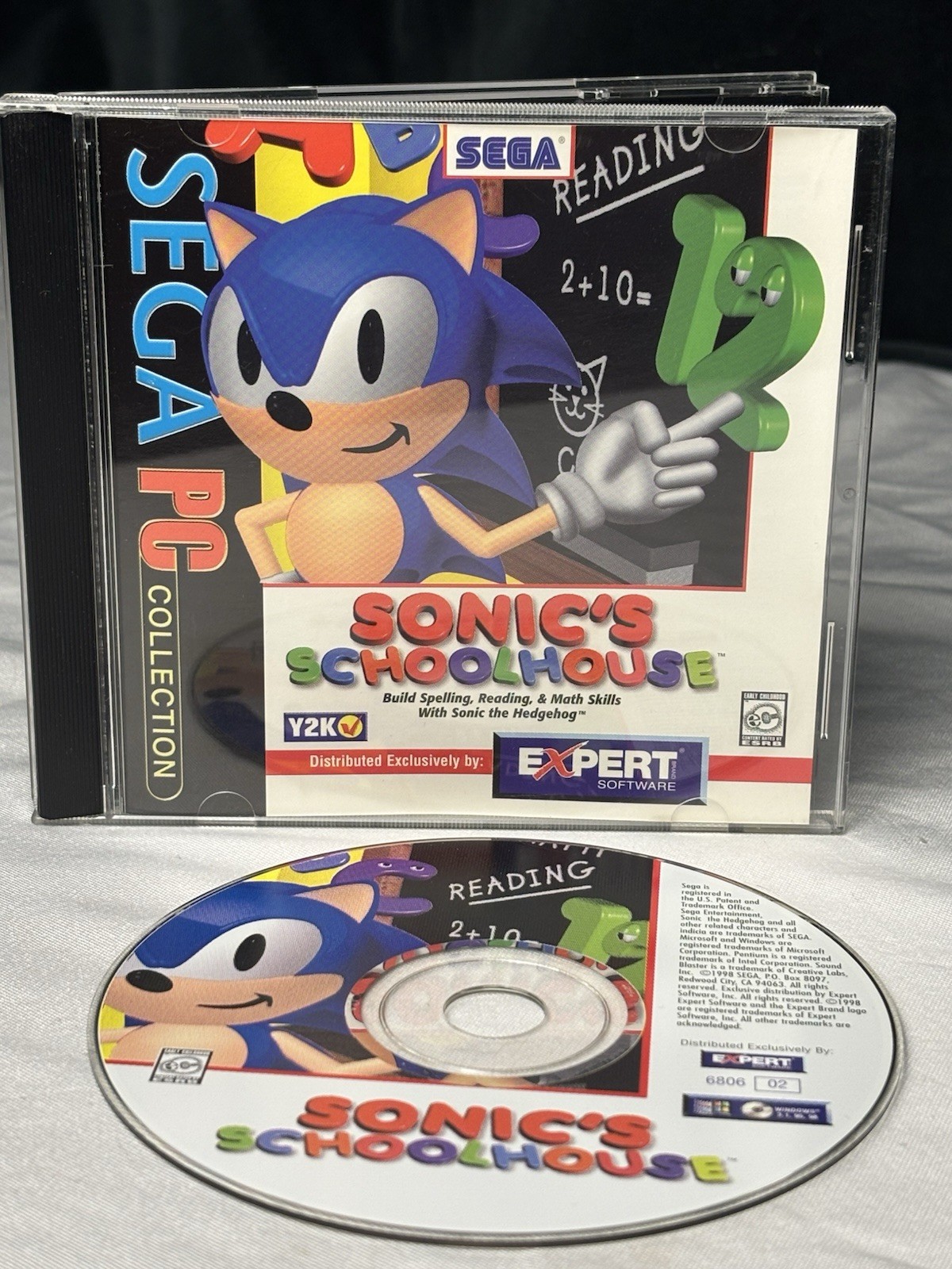Sonic's Schoolhouse PC CD-Rom Windows 95 /3.1 Sega 1996 Sonic Hedgehog - RARE