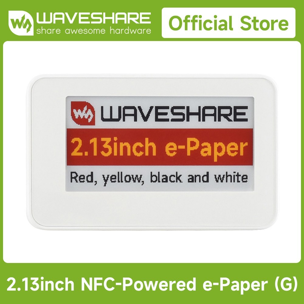 Waveshare 2.13inch NFC-Powered e-Paper (G), Red /Yellow/Black/White 4-color