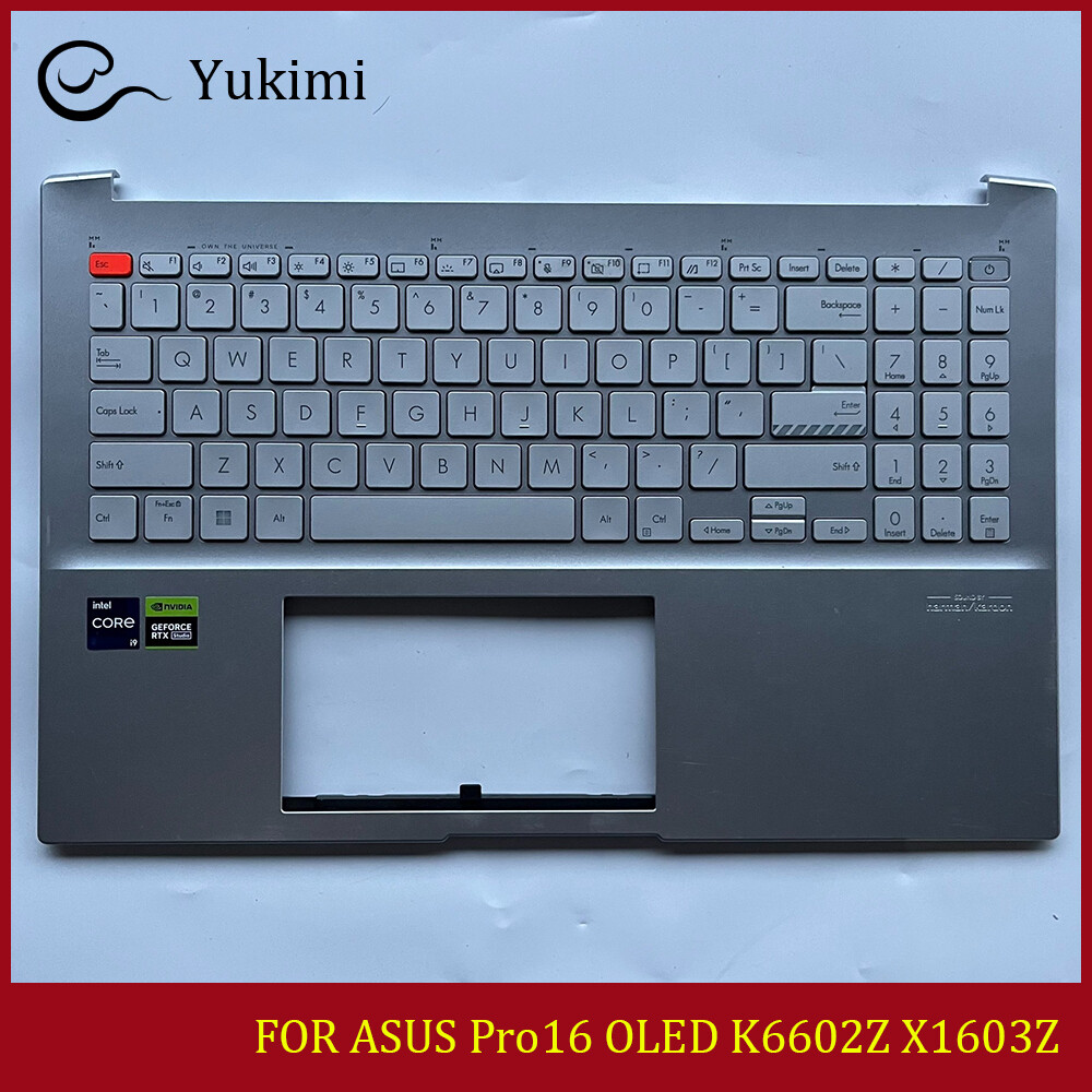 FOR ASUS Pro16 OLED K6602Z X1603Z Silver C Shell Cover Upper Palmrest Keyboard