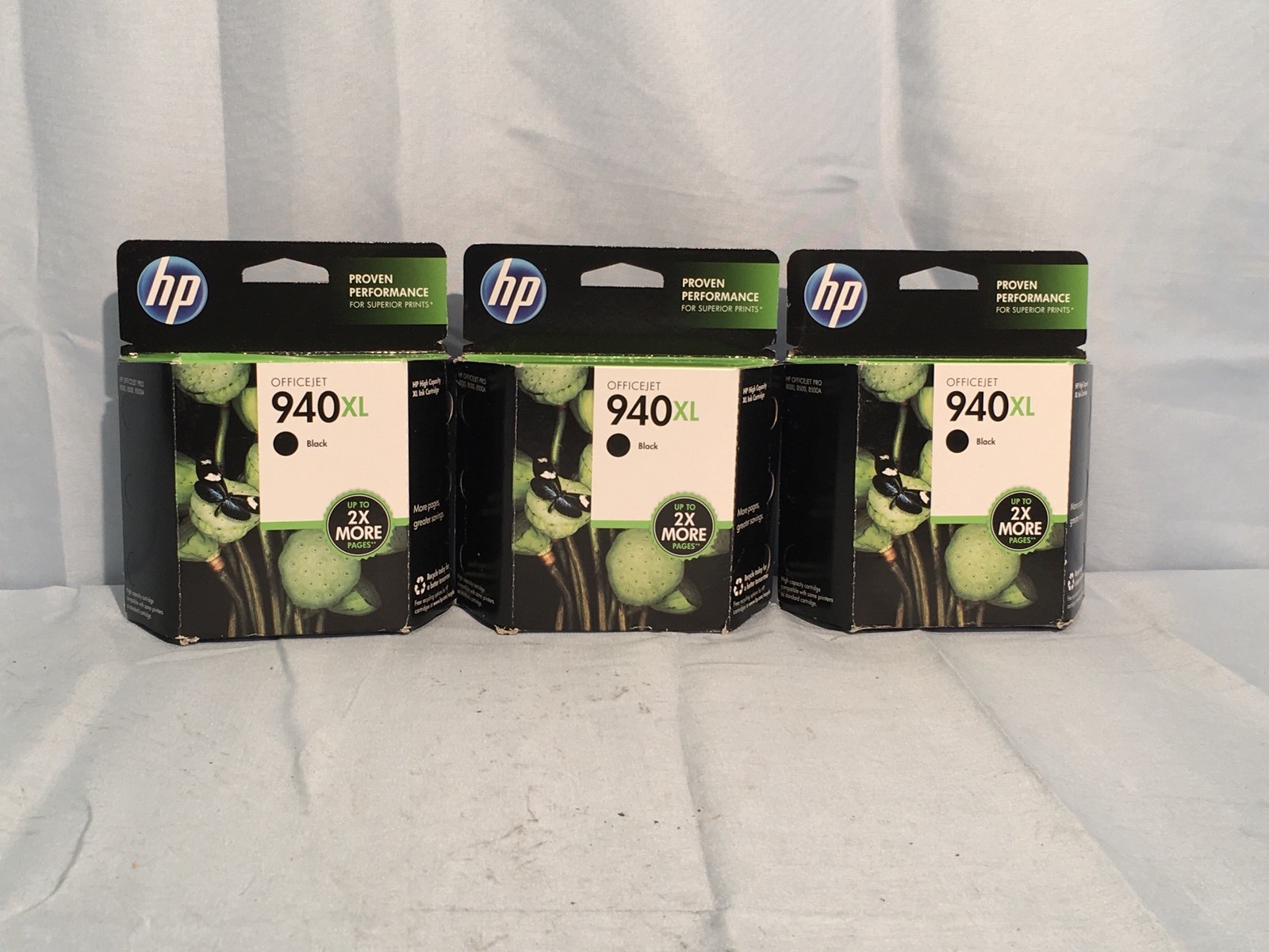 3 NEW HP 940XL High-Yield Black Ink Cartridges (C4906AN) Expired