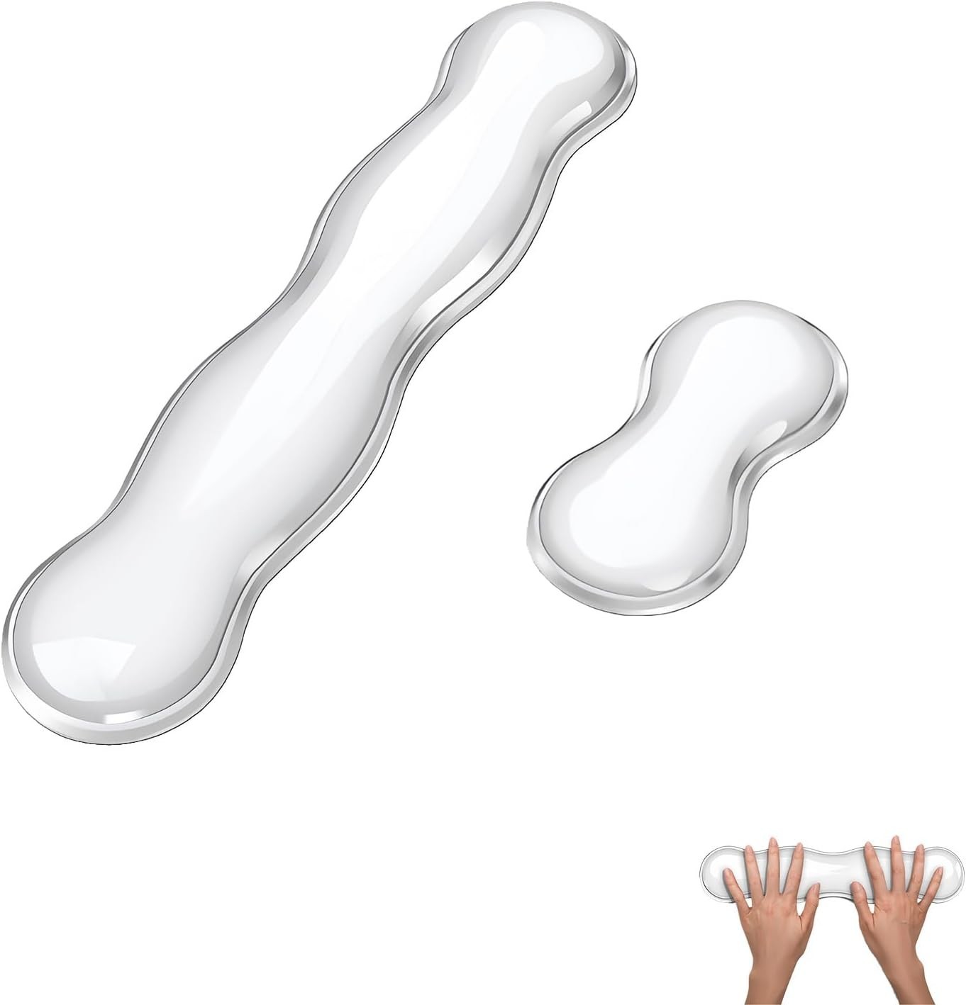 Silicone Gel Keyboard and Mouse Wrist Rest Set, Ergonomic Cool Non-Slip Pad for