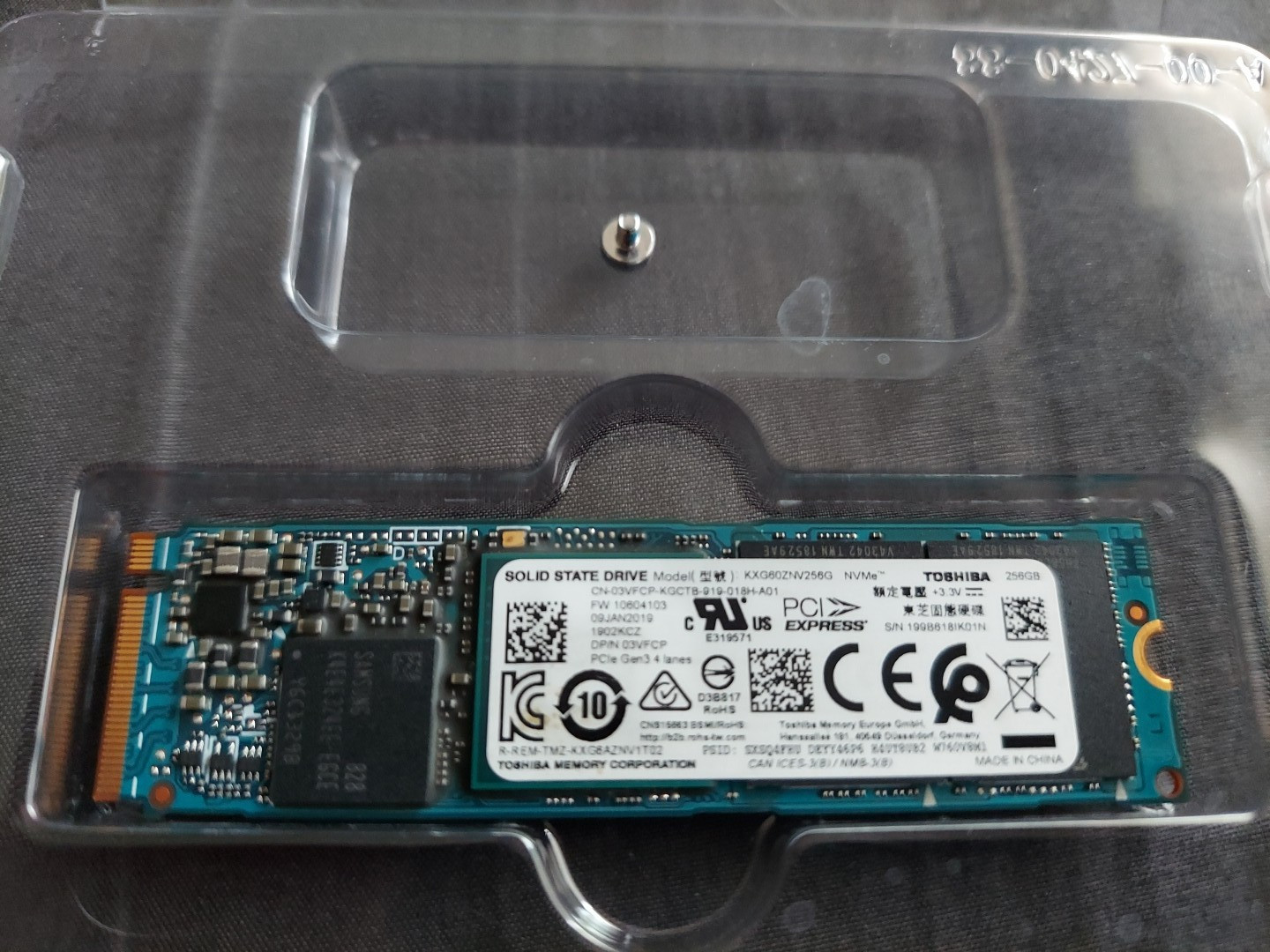 Tested GOOD Toshiba KXG60ZNV256G 256GB M.2 2280 PCle NVMe SSD Solid State Drive