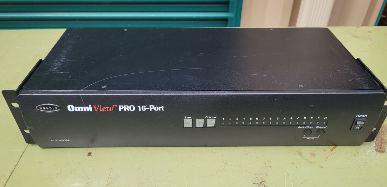 Belkin F1D116-OSD Omni View Pro 16-Port KVM Switch Box Tested Working