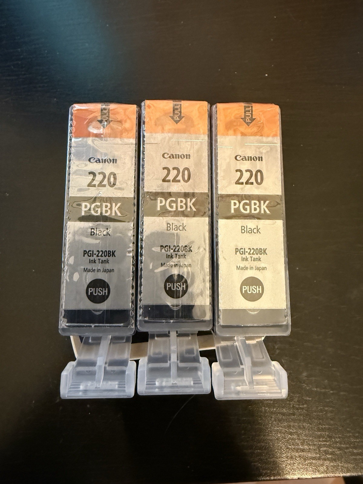 NEW  Canon PGI-220BK Black Ink Genuine OEM PGBK 3 Pack ~