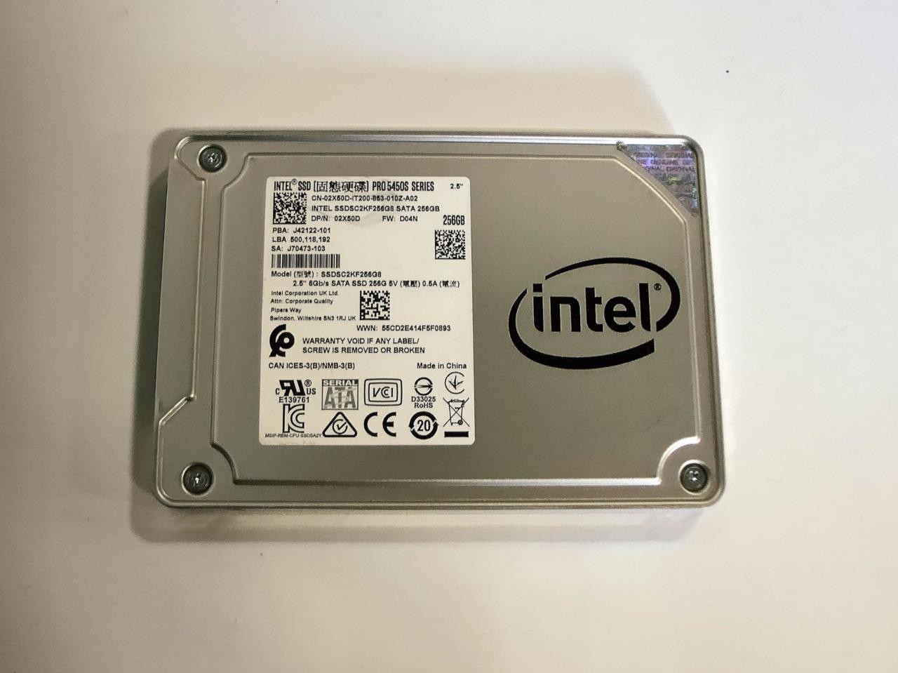 Intel Dell 02X50D 2X50D 256GB 2.5" Laptop SSD SSDSC2KF256G8