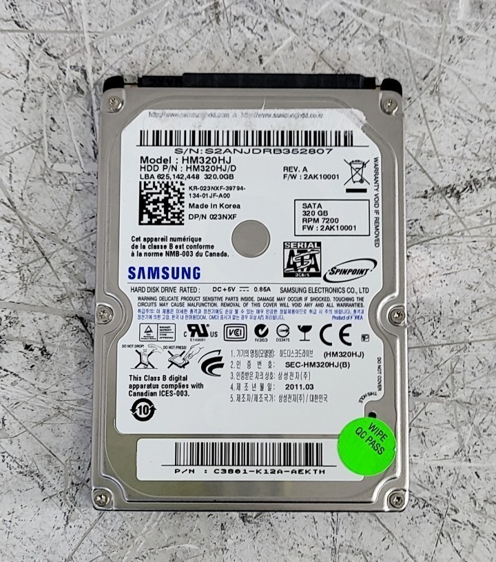 SAMSUNG HM320HJ HM320HJ/D Hard Drive 2.5" 320GB SATA