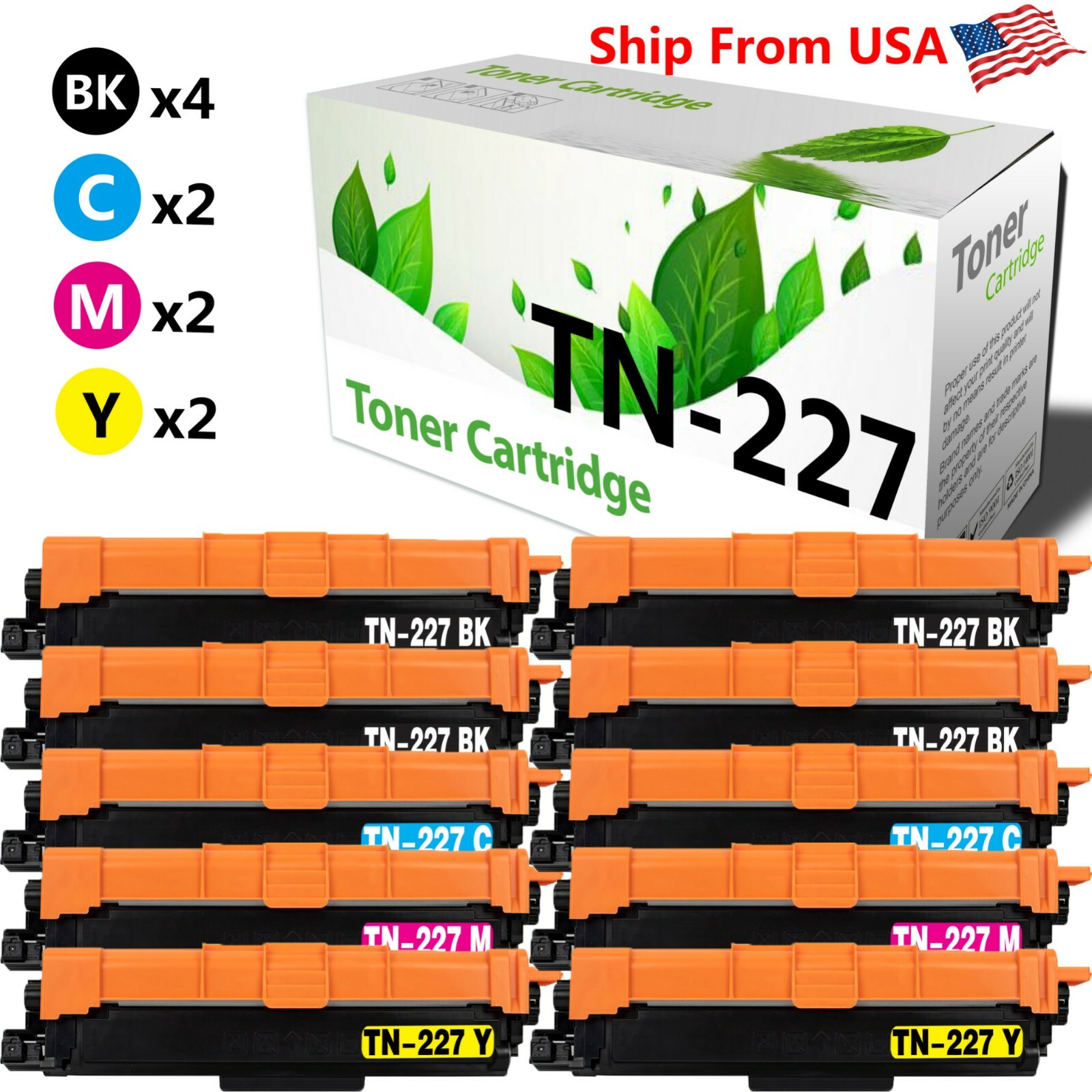 10PK TN 227 TN-227 toner cartridge for MFC-L3290CDW HL-L3210CW Printer