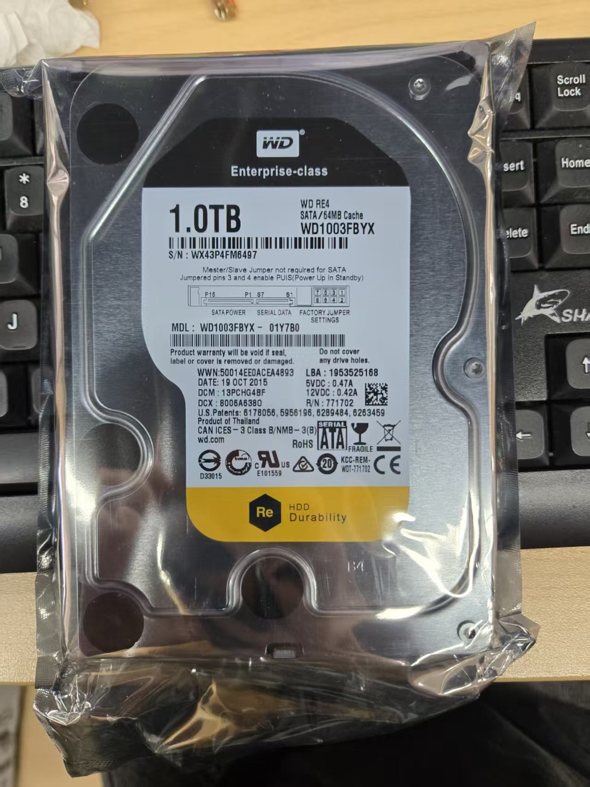 Western Digital RE4 1TB WD1003FBYX 7200 RPM 64MB 3.5 SATA Enterprise Hard Drive