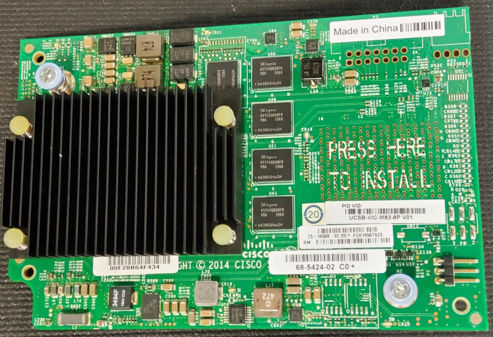 Cisco UCSB-VIC-M83-8P V01 2 Port 40GB Mezzanine Adapter 73-16508-02