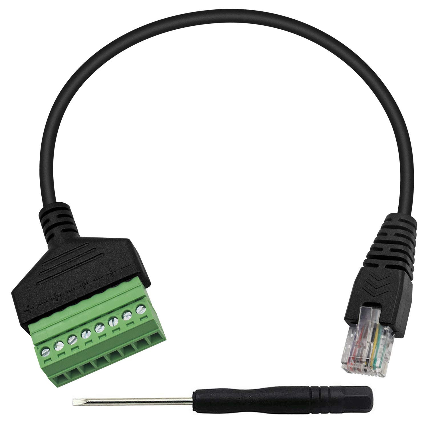 RJ45 Screw Terminal Adapter, RJ45 Male to 8 Pin Screw Terminal Connector, Ethern