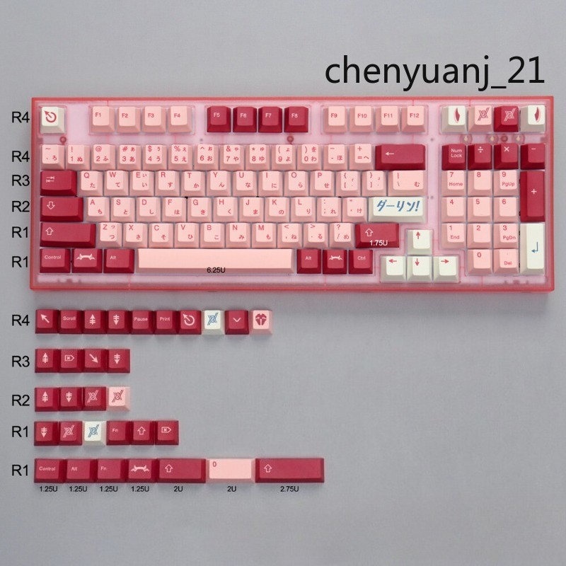 GMK DARLING in the FRANXX Keycaps Set 129 PCS Cherry OEM For Mechanical Keyboard