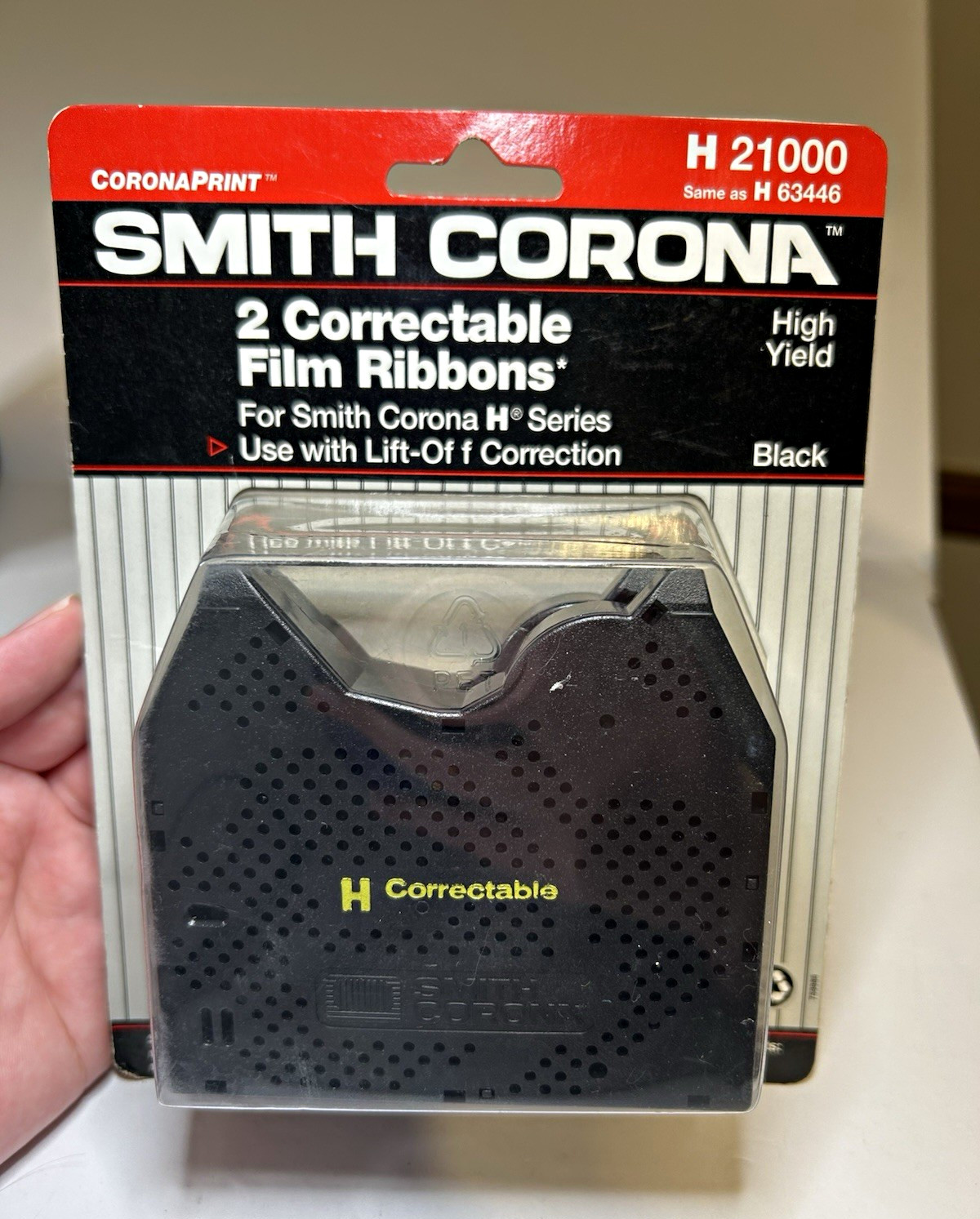 Smith Corona H 21000 Black Correctable Film Ribbon 2 Pack for H Series