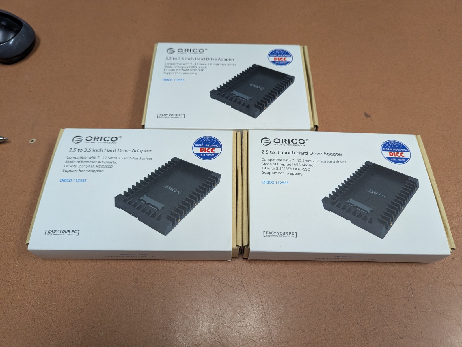 3 new NOS ORICO SATAIII 2.5 to 3.5'' Hard Drive Adapter Converter 1125SS