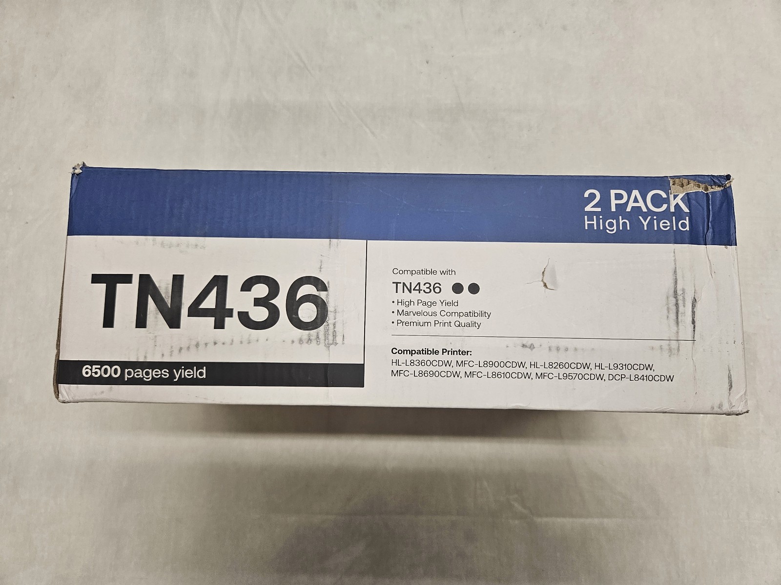 Brother TN436 High Yield Black Toner 2 pack open box