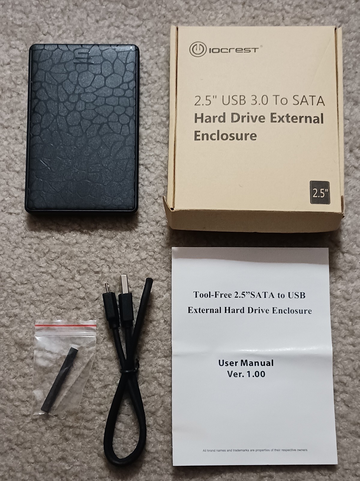 SYBA Iocrest 2.5 SATA HDD/SSD External Hard Drive Enclosure with USB 3.0 Cable