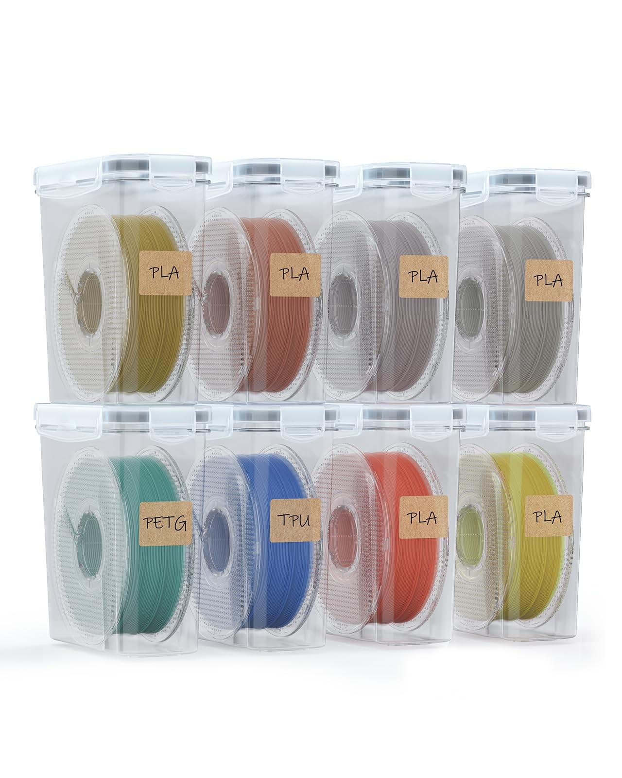 YOOPAI Filament Storage Box - Large (fits 1.75mm filament spools), Pack of 8