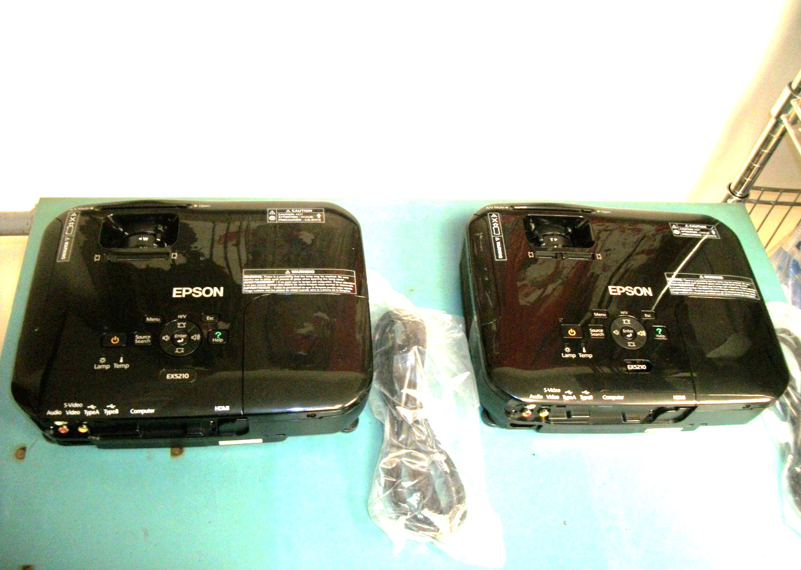 LOT OF 2 - EPSON EX5210 Projectors H429A 2800 Lumens 3LCD. Tested as Shown.