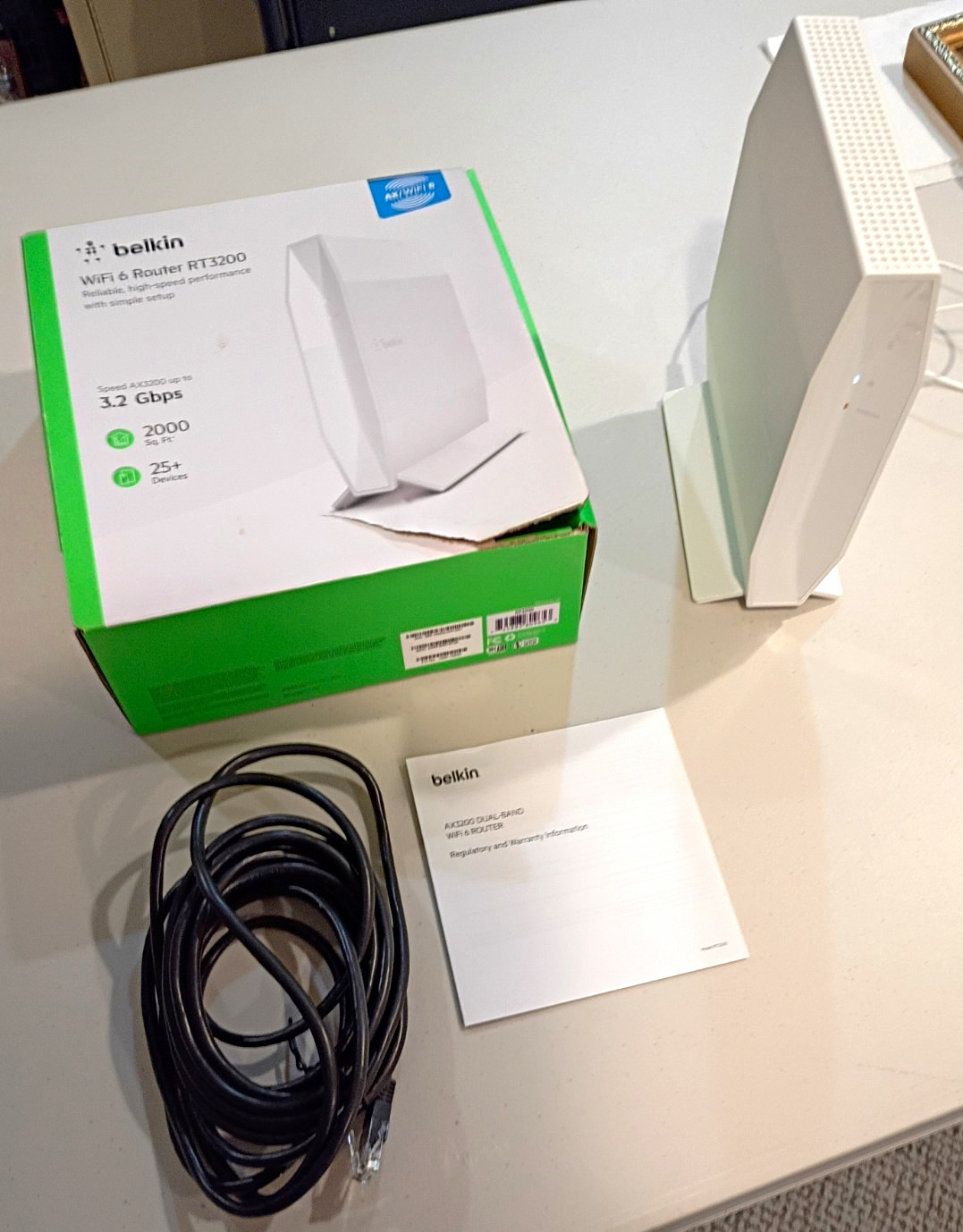 Belkin RT3200 WiFi 6 AX3200 Dual-Band 3.2Gbps MU-MIMO WPA3 White