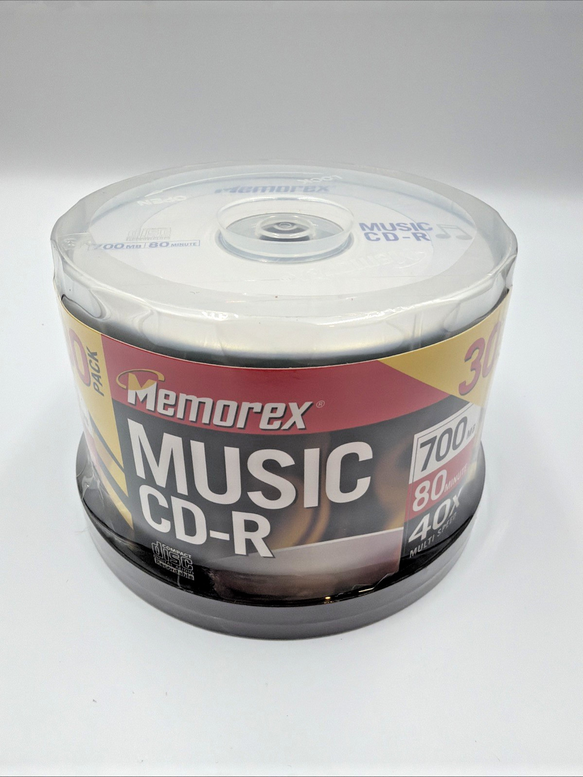MEMOREX Blank Music CD-R 30 Pack 40X 80 Minute 700MB -New And Sealed