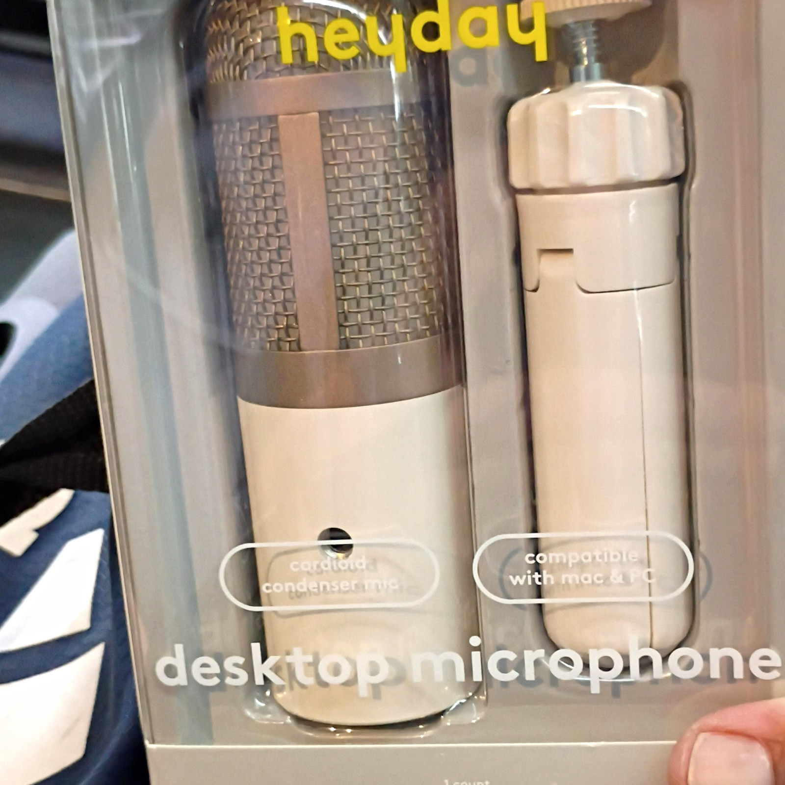 heyday Desktop USB Cardioid Condenser Microphone, White - Mac & PC Compatible