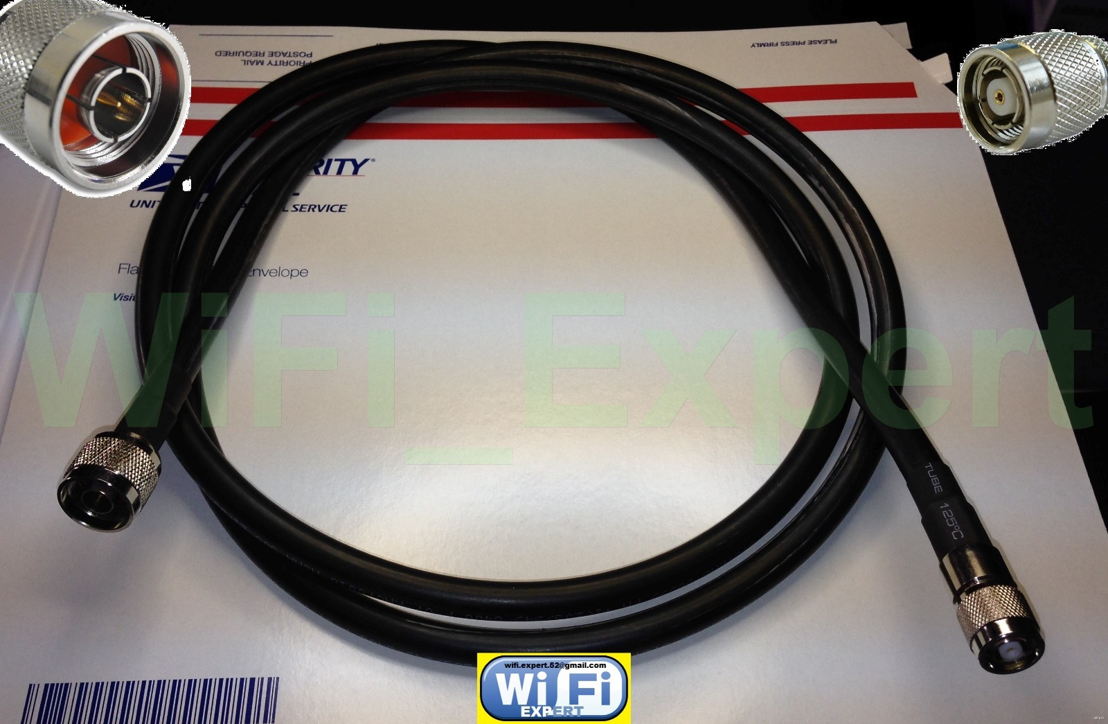 TIMES® 5-50' RP-TNC to N Male WiFi Cable Biquad USB Linksys Cisco WRT54G LMR400