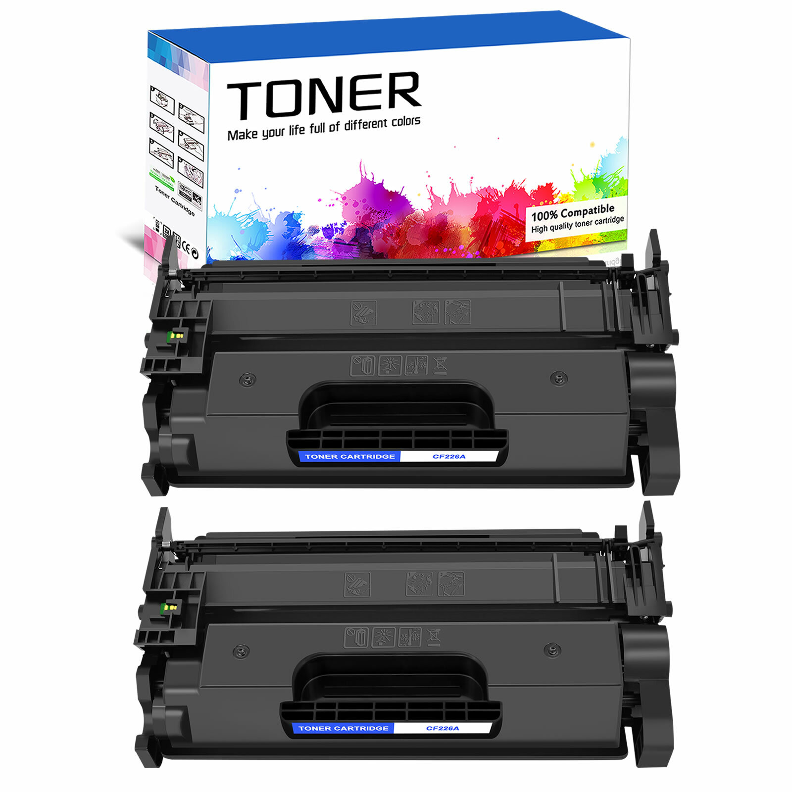 2PK Black CF226A 26A Toner for HP LaserJet Pro M402dw M402dne M402 MFP M426dw
